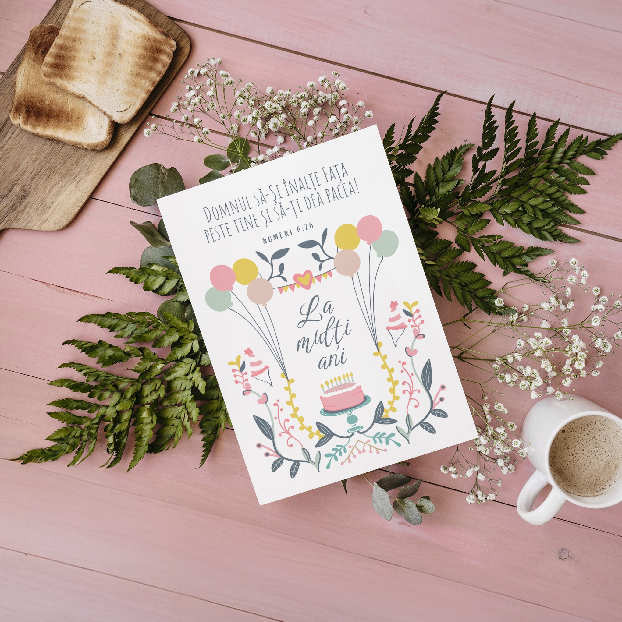 Felicitare La multi ani cu verset biblic, Numeri 6:26